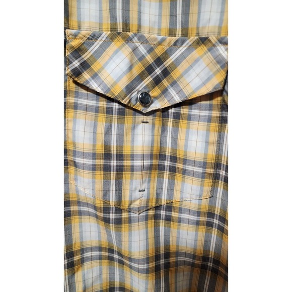 Kuhl Mens Shirt Medium M Button Up Short Sleeve Plaid Orange Outdoor - Picture 7 of 8